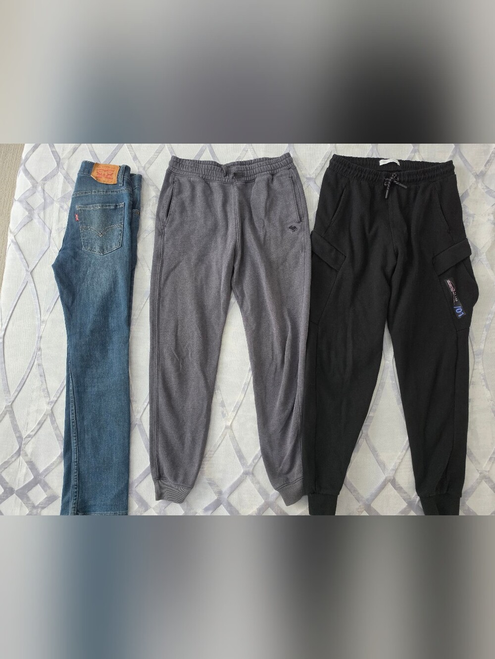 Boys Size 13/14 Pants Bundle (3 Pairs) - Levi's, Abercrombie & Zara Joggers